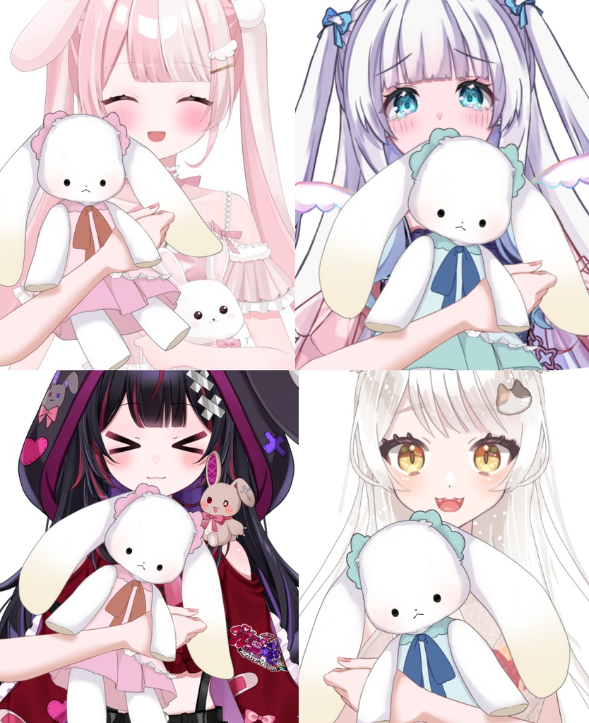 【Vtuber素材】うさちゃんぬいを抱える素材−高画質＋商用利用権-