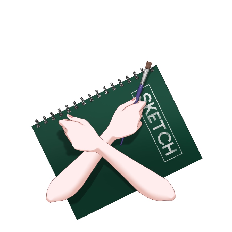 【Vtuber素材】スケッチブックを抱える素材−高画質+商用利用権-