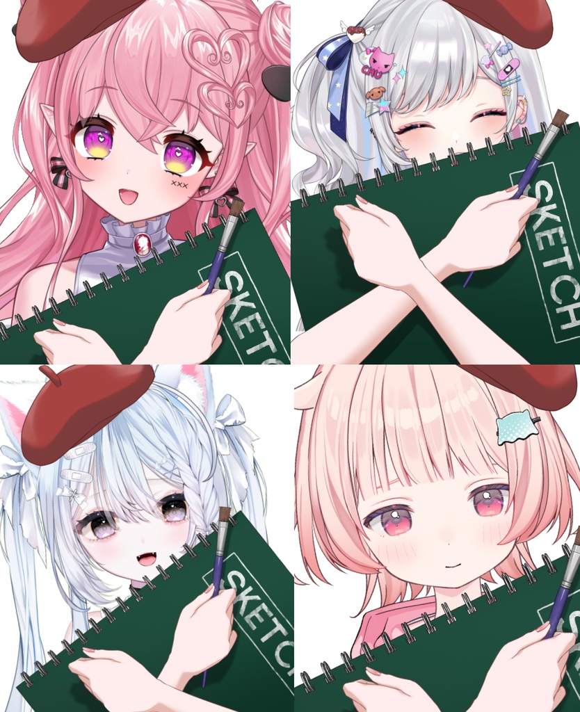 【Vtuber素材】スケッチブックを抱える素材−高画質＋商用利用権-