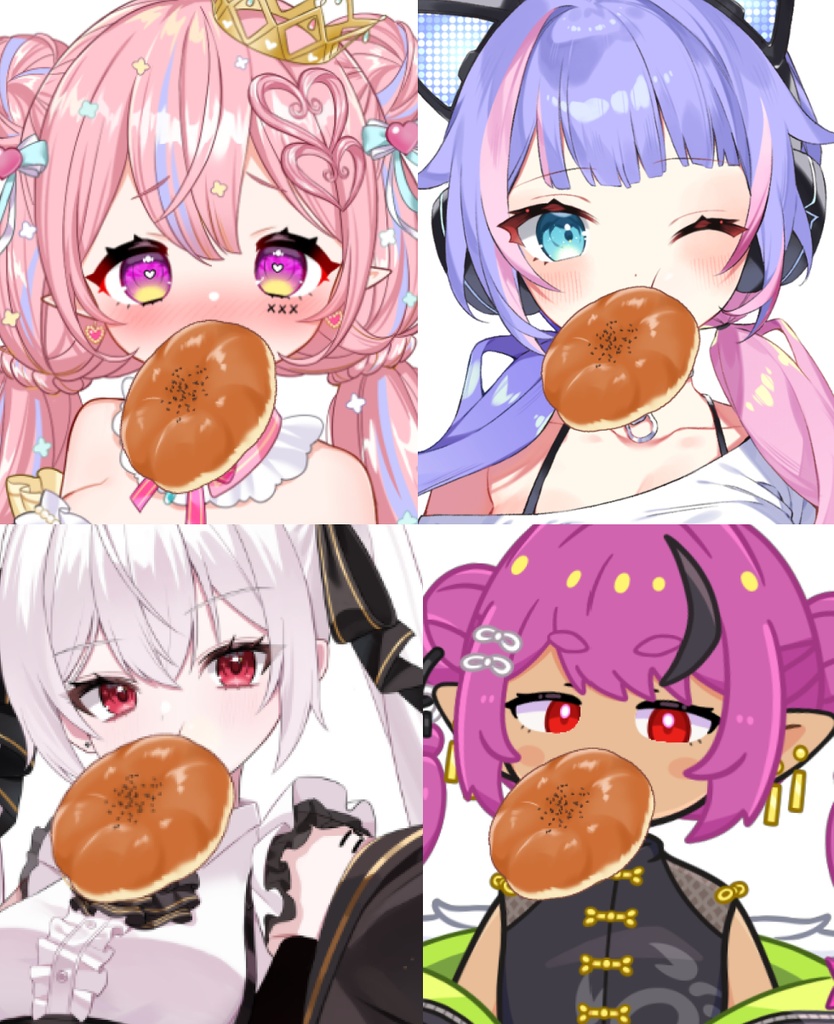 【Vtuber素材】あんぱんを咥える素材−高画質＋商用利用権-