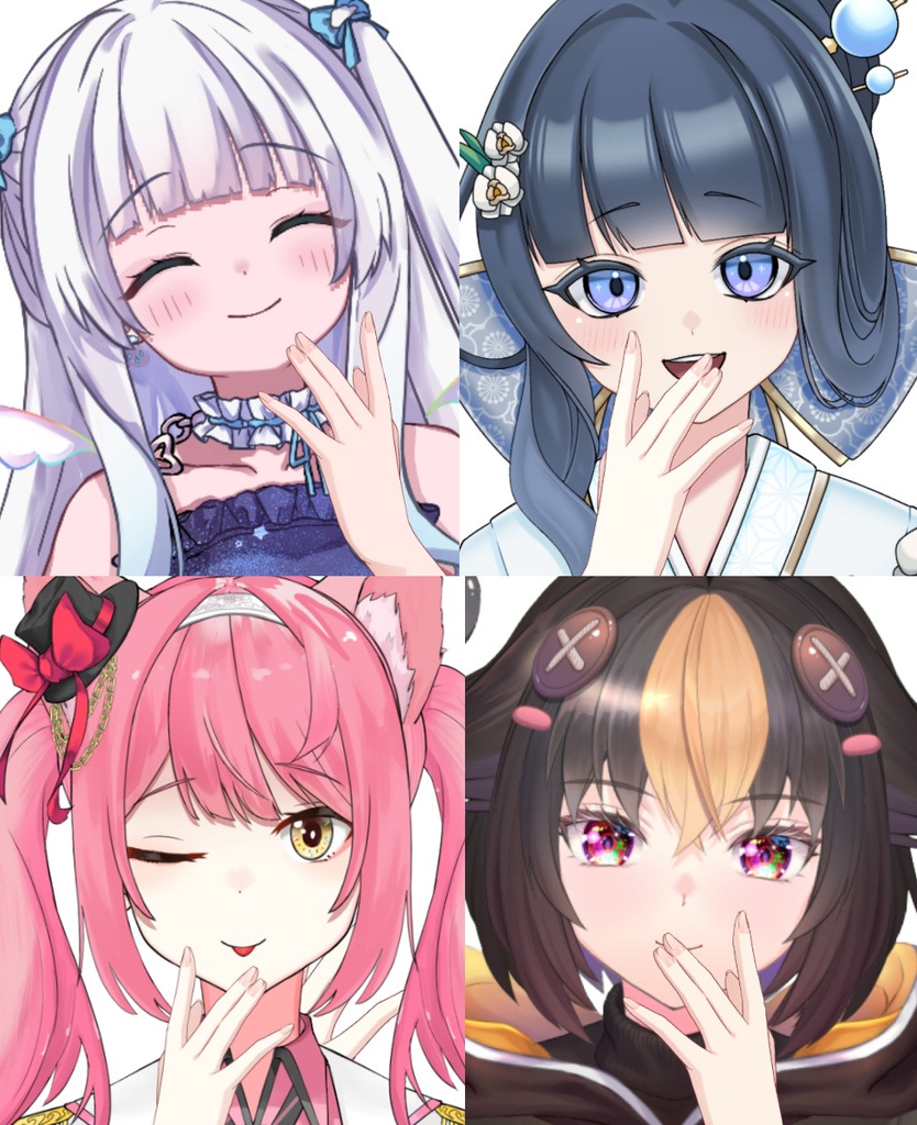 【Vtuber素材】口元に添える手の素材−高画質＋商用利用権-