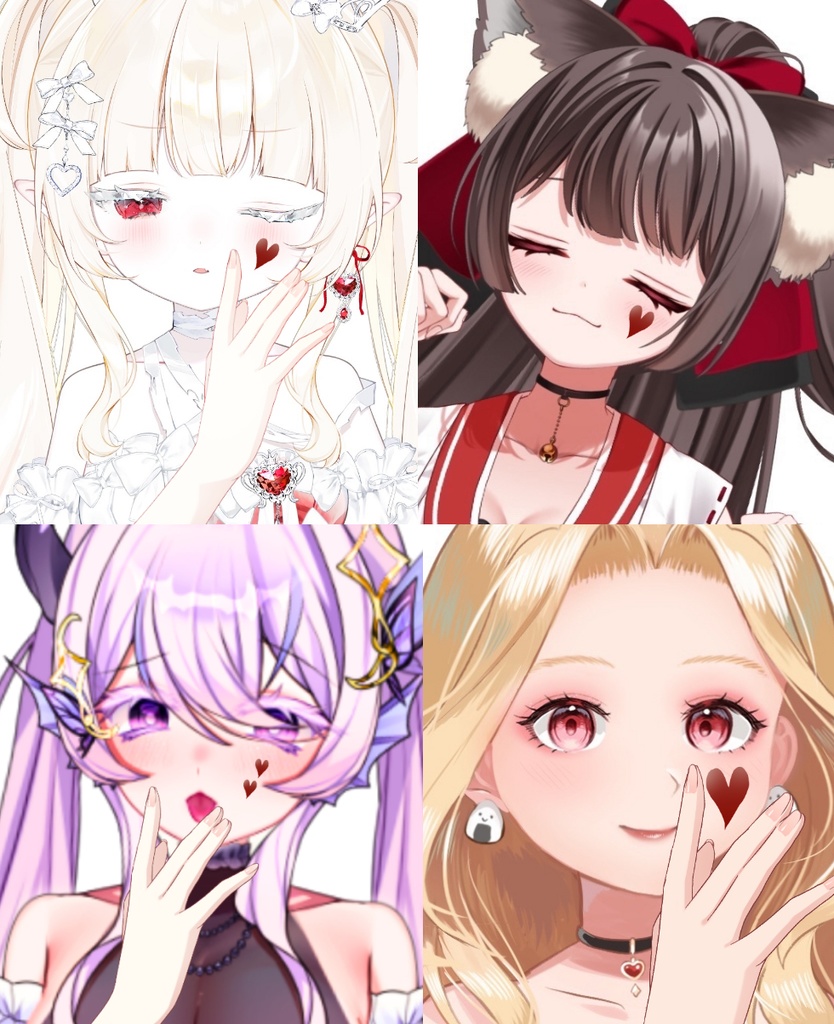 【Vtuber素材】ハートのフェイスペイントの素材−高画質＋商用利用権-