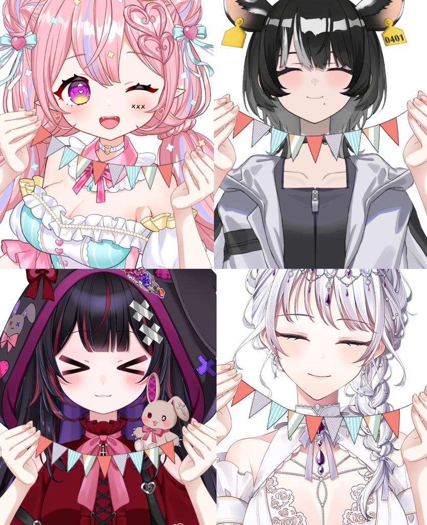 【Vtuber素材】小さなガーランドを持つ手の素材−高画質＋商用利用権