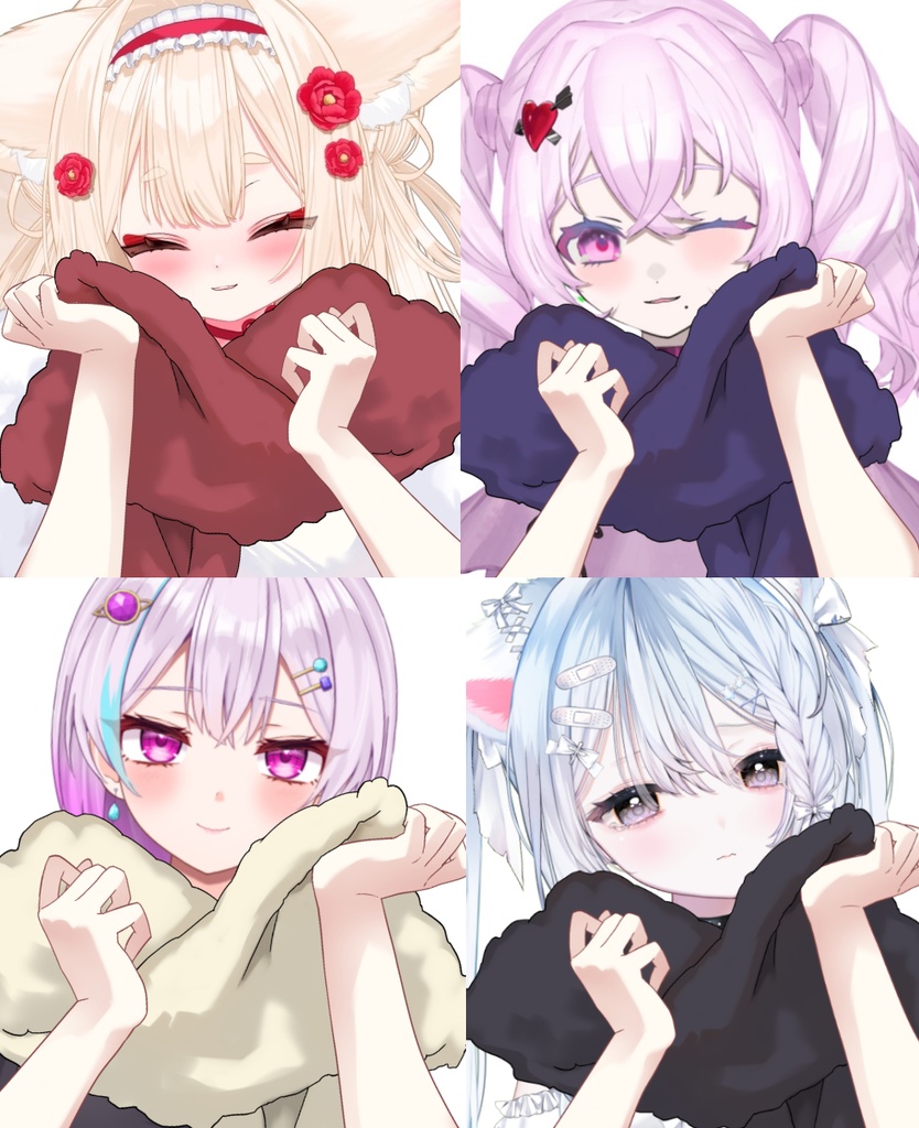 【Vtuber素材】マフラーを頬に当てる素材 −高画質＋商用利用権