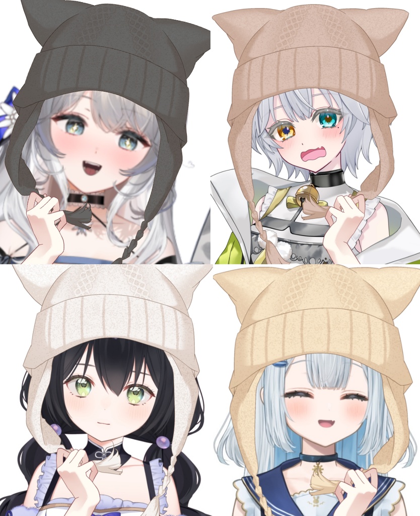 【Vtuber素材】ねこさんニット帽の素材 −高画質＋商用利用権−