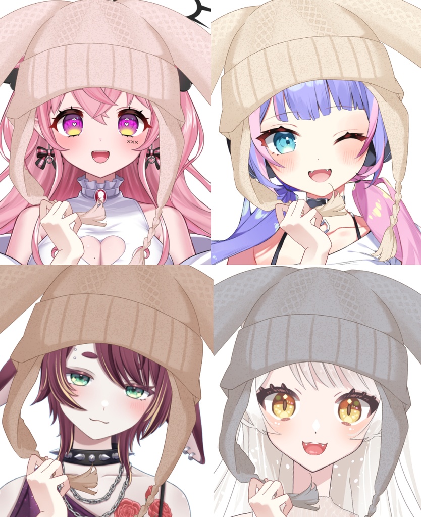 【Vtuber素材】うさちゃんニット帽の素材 −高画質＋商用利用権−