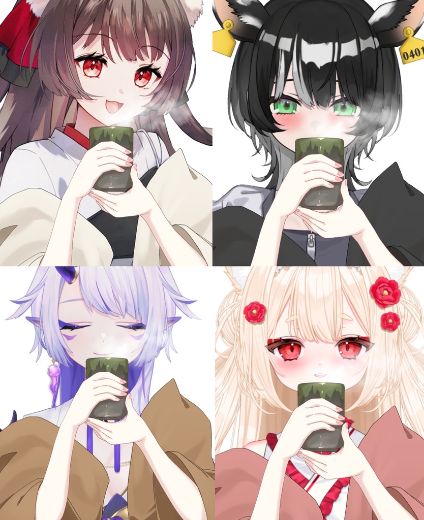 【Vtuber素材】お茶を飲もうとする素材 −高画質＋商用利用権−