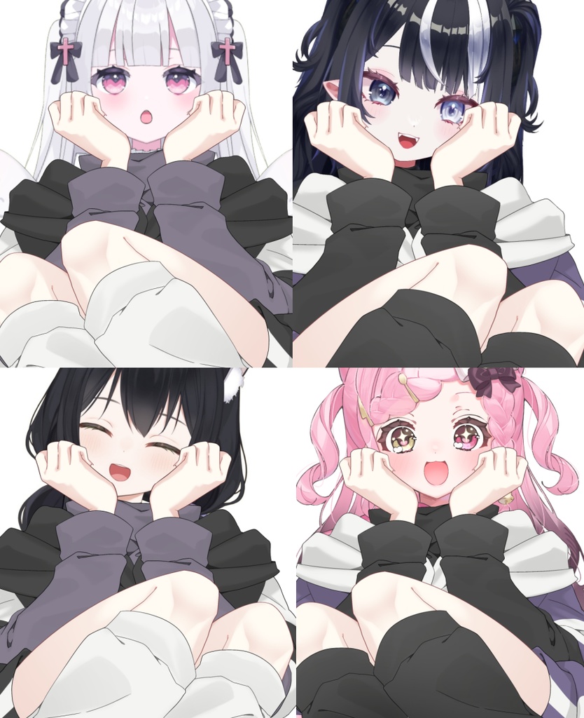 【Vtuber素材】頬杖をつく素材 −高画質＋商用利用権−