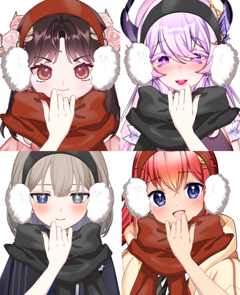 【Vtuber素材】マフラーとイヤーマフをする素材 −高画質＋商用利用権−