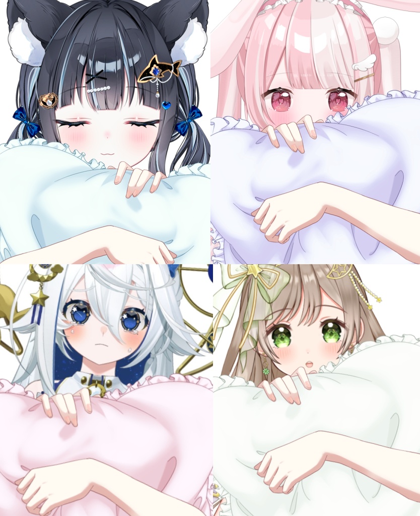 【Vtuber素材】フリルクッションを抱える素材 −高画質＋商用利用権−