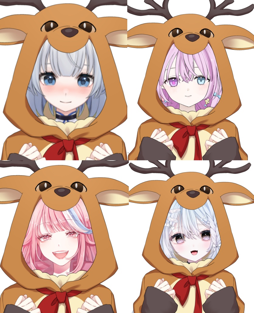 【Vtuber素材】トナカイ着ぐるみの素材 −高画質＋商用利用権−