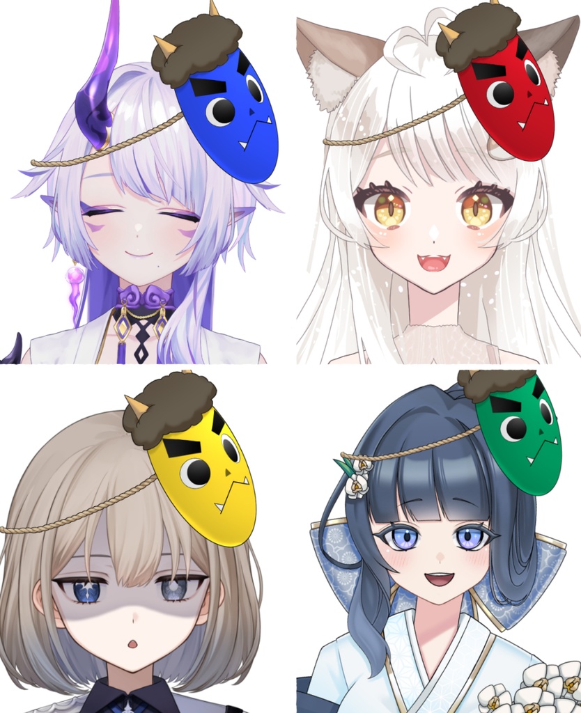 【Vtuber素材】鬼のお面をつける素材 −高画質＋商用利用権−