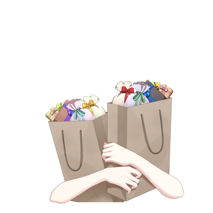 【Vtuber素材】紙袋いっぱいのチョコの素材【高画質+商用利用権】