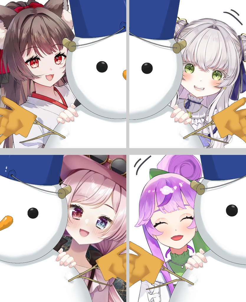 【Vtuber素材】雪だるまの後ろから出てくる素材【高画質＋商用利用権】