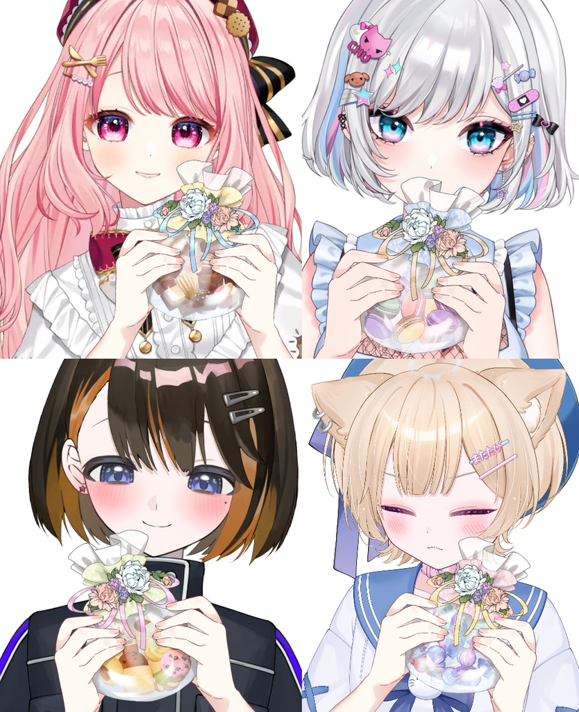 【Vtuber素材】お菓子入りの包みを持つ素材【高画質＋商用利用権】