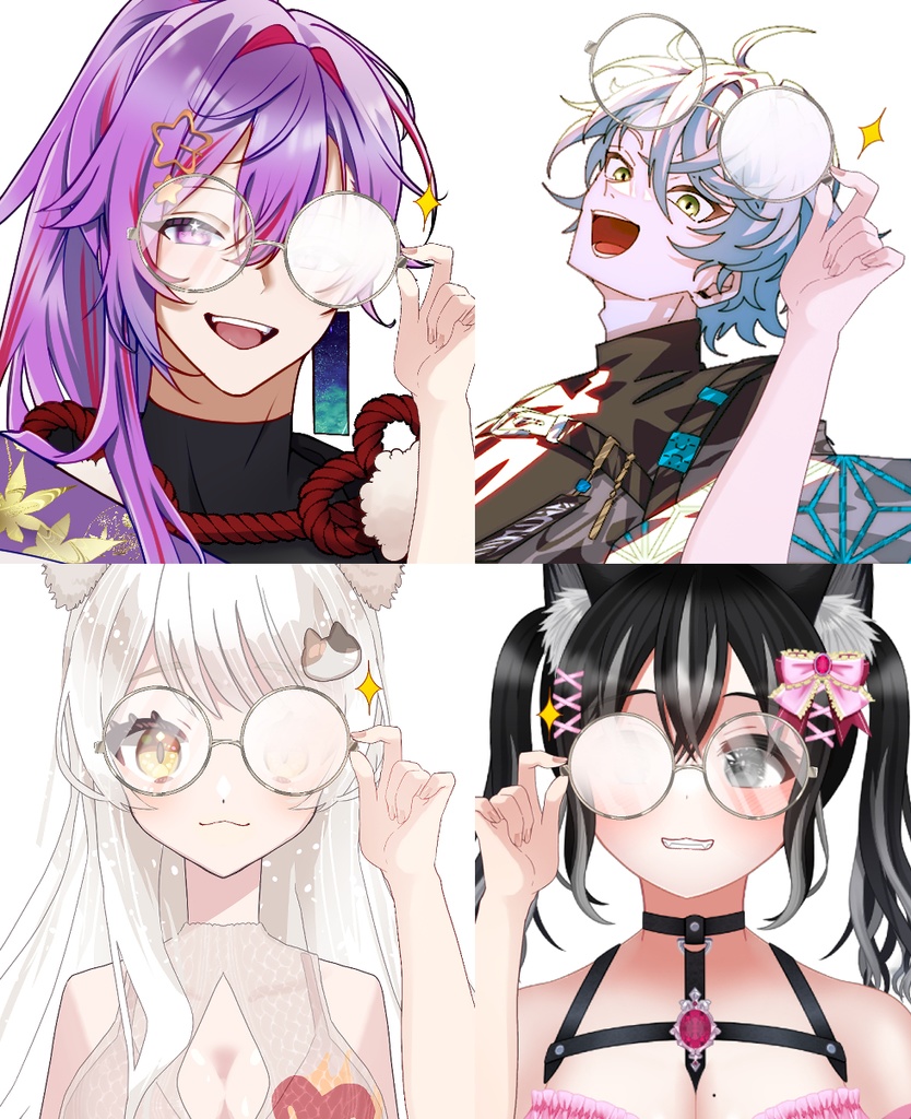 【Vtuber素材】眼鏡をキランとさせる素材【高画質+商用利用権】