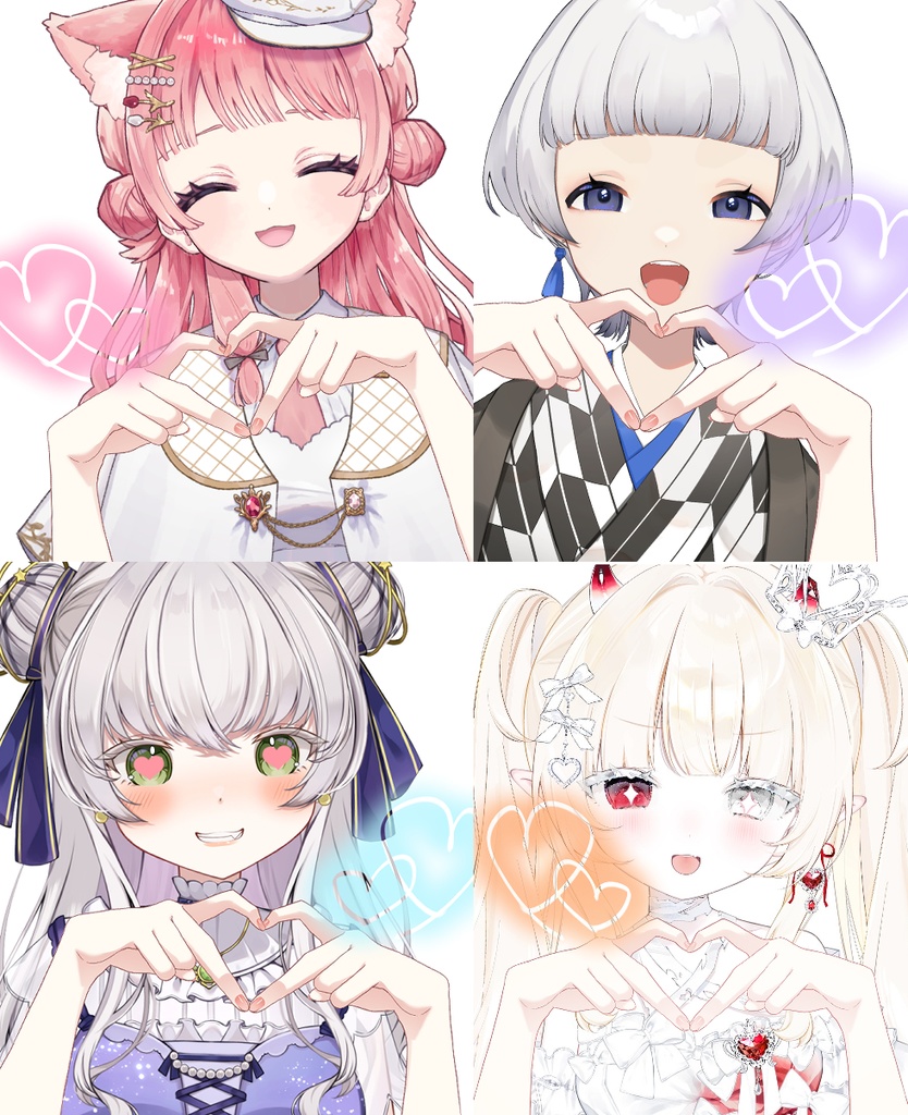 【Vtuber素材】指でハートをつくる素材【高画質＋商用利用権】