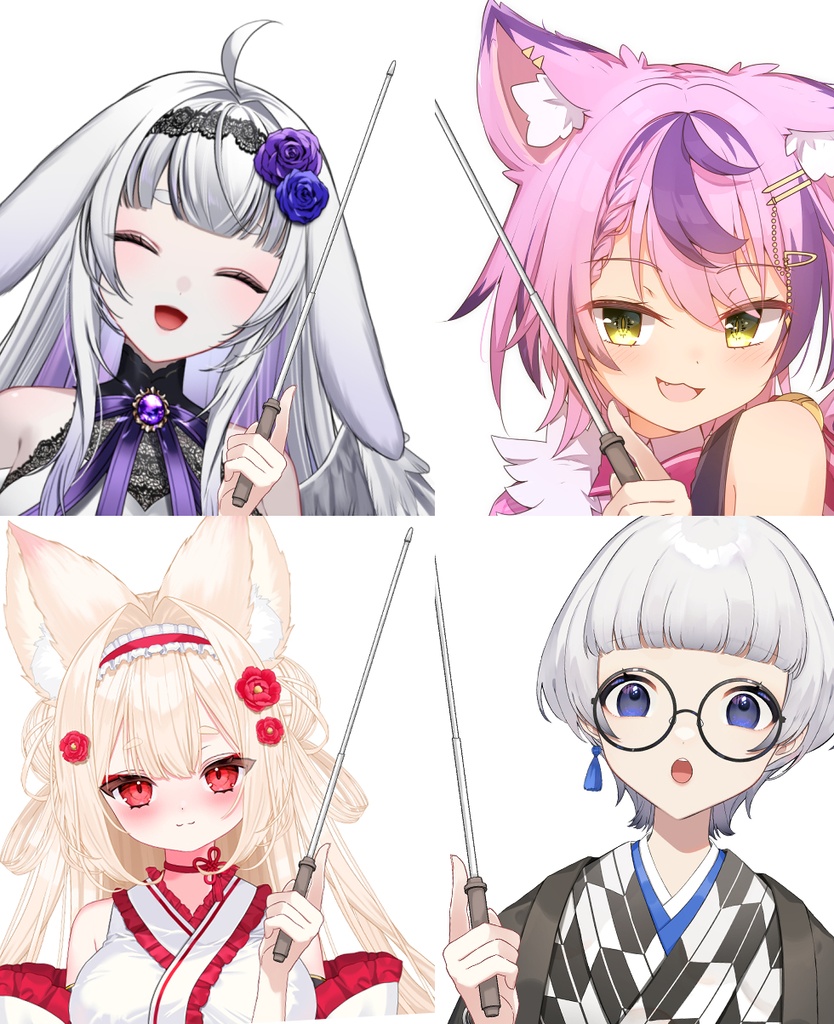 【Vtuber素材】指示棒を持つ素材【高画質＋商用利用権】