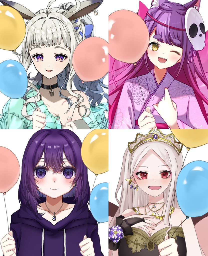 【Vtuber素材】風船を持つ素材【高画質+商用利用権】