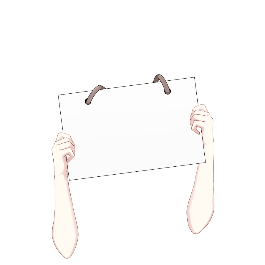 【Vtuber素材】自由に書ける首かけ看板の素材【高画質+商用利用権】