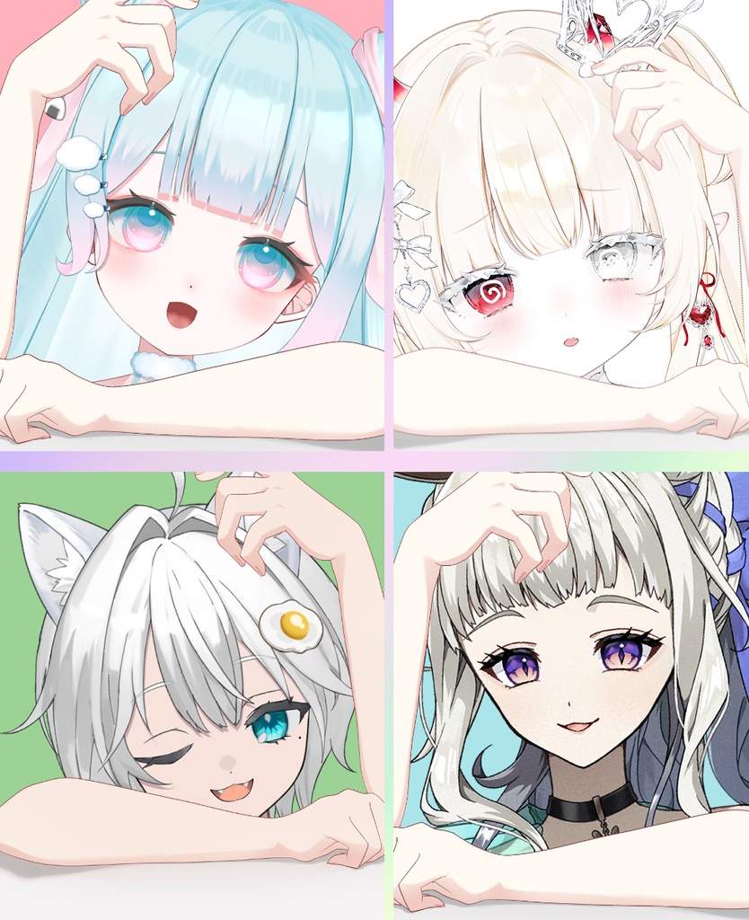 【Vtuber素材】こちらをのぞき込む素材【高画質+商用利用権】