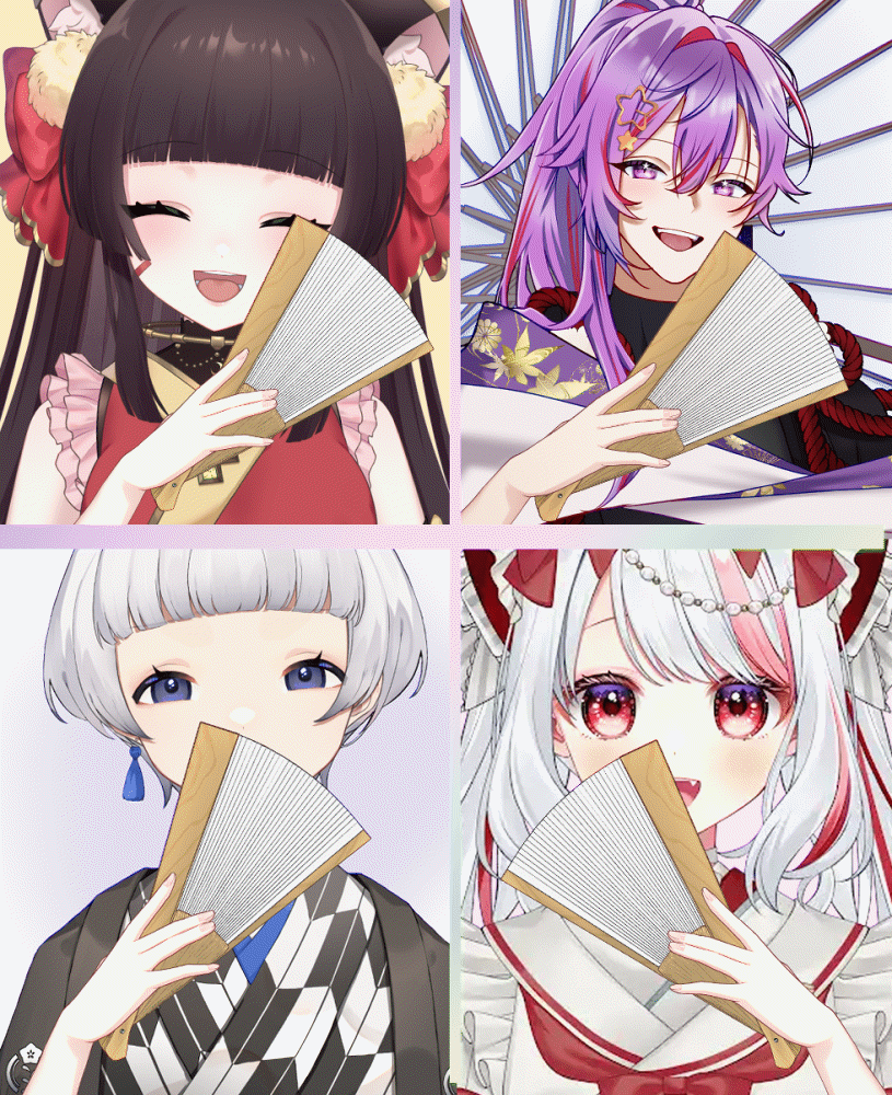 【Vtuber素材】開きかけの扇子素材【高画質＋商用利用権】