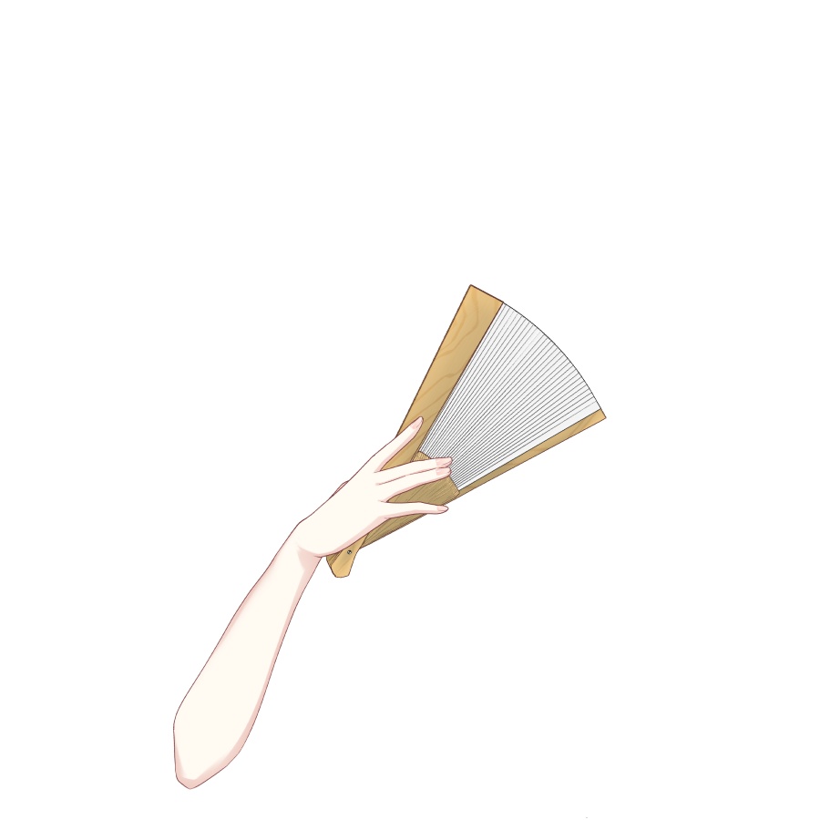 【Vtuber素材】開きかけの扇子素材【高画質+商用利用権】