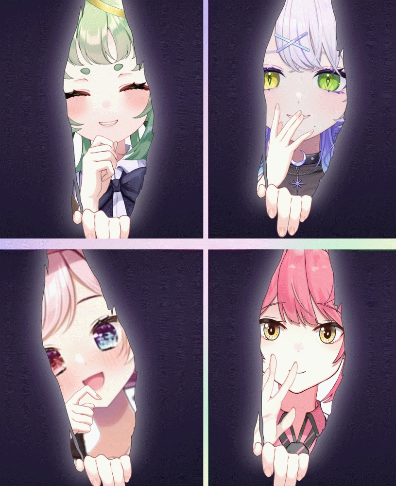 【Vtuber素材】隙間から覗く素材【高画質+商用利用権】