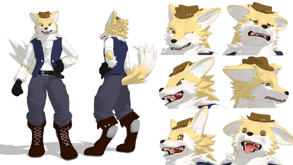 【VRChat想定】オリジナル獣人モデル「トウガ」&「クオン」