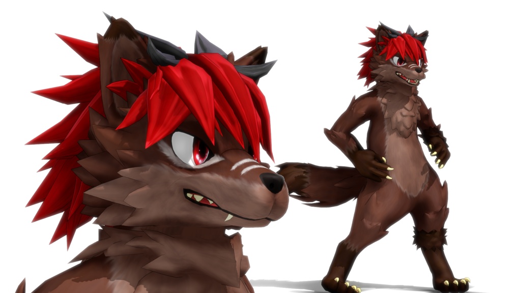 【VRChat想定】オリジナル獣人モデル「グリス」