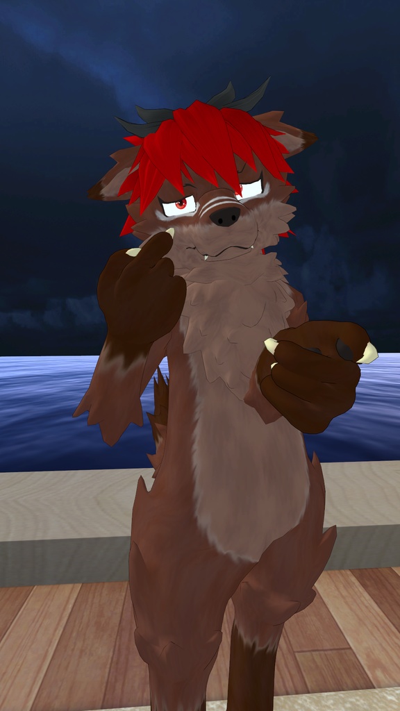 【VRChat想定】オリジナル獣人モデル「グリス」