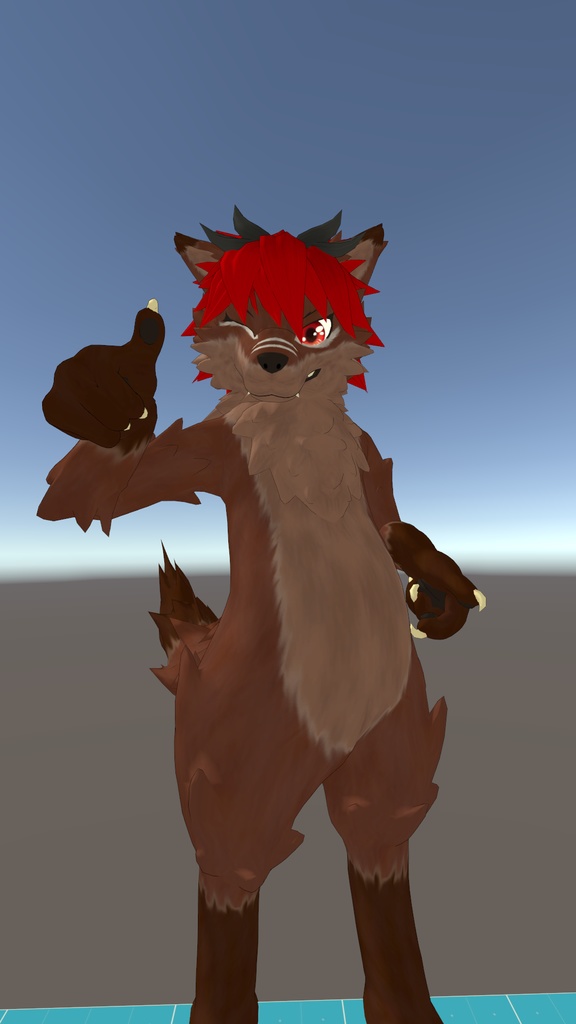 【VRChat想定】オリジナル獣人モデル「グリス」