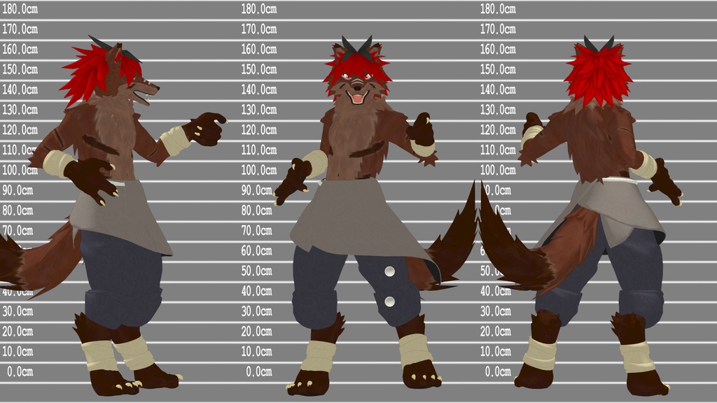 【VRChat想定】オリジナル獣人モデル「グラム」