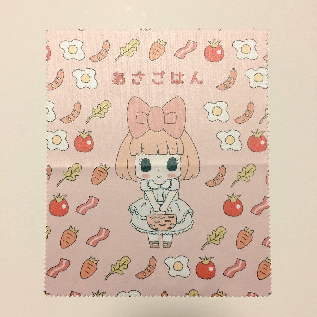 もっぷちゃん あさごはんメガネ拭き セピアピンク