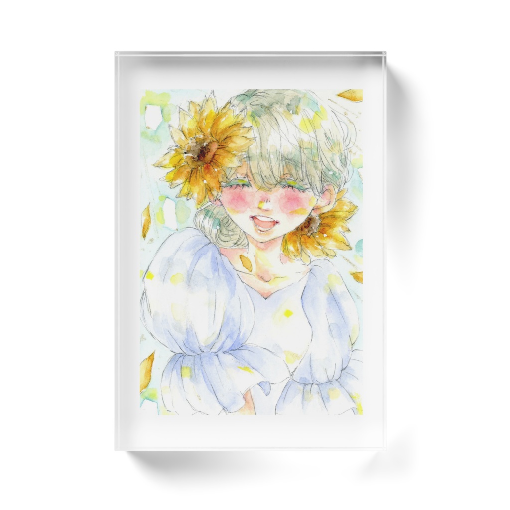 向日葵のあの子【アクリルブロック】