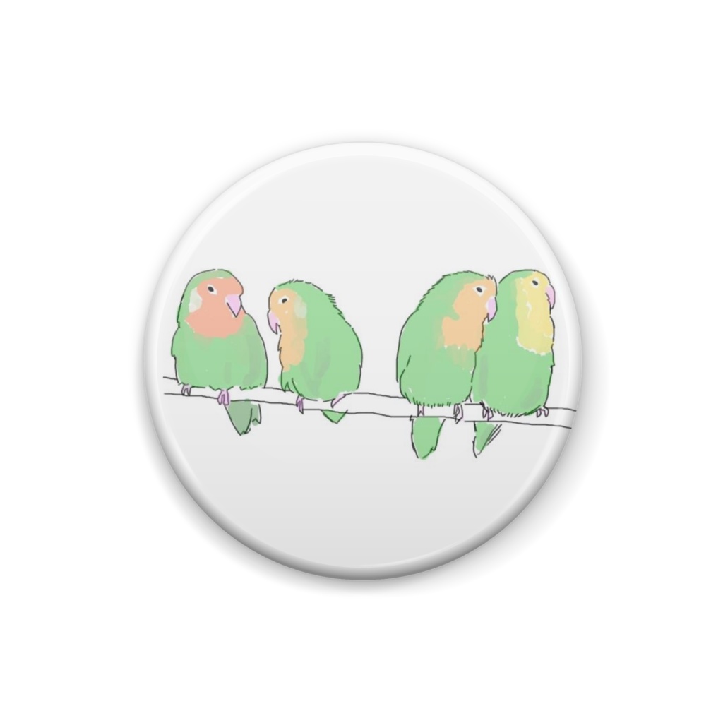 ボタンインコさんの缶バッチ