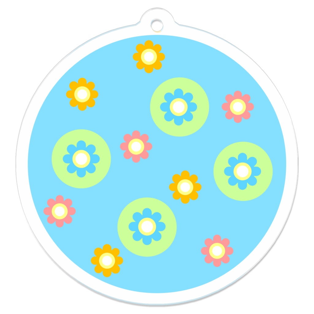 水面の花模様(キーホルダー)