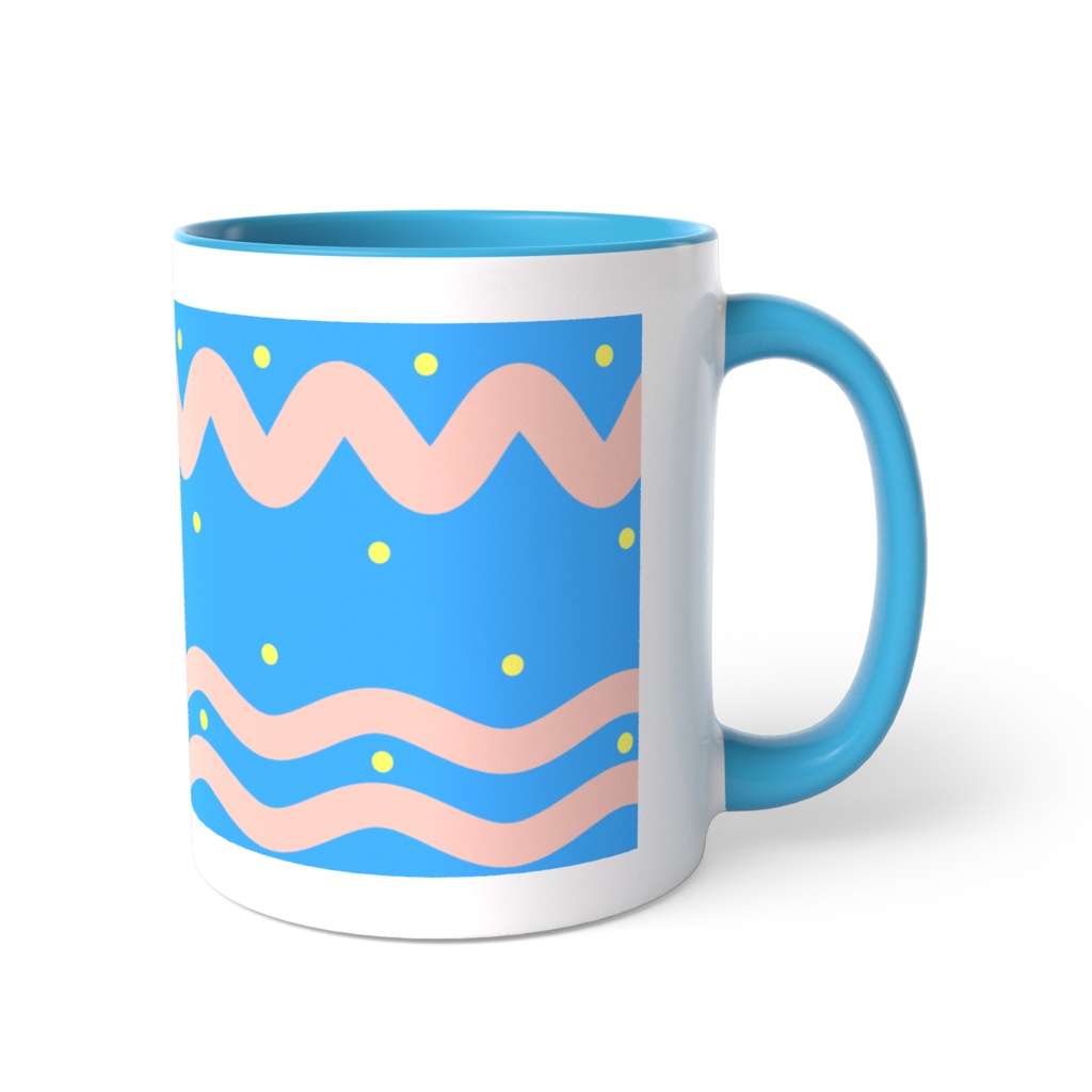 ゆらめく波線パレード（マグカップ）