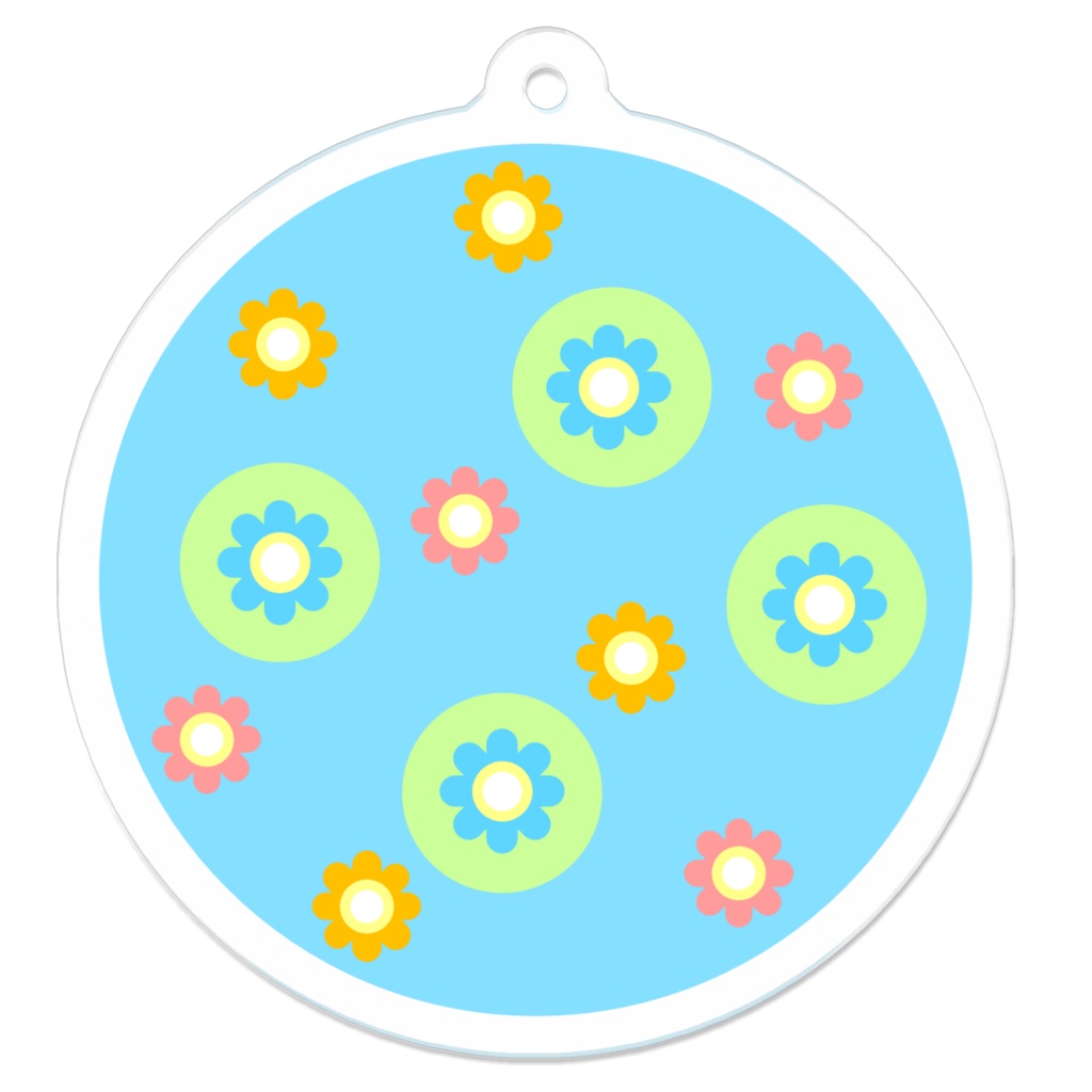 水面の花模様（キーホルダー）