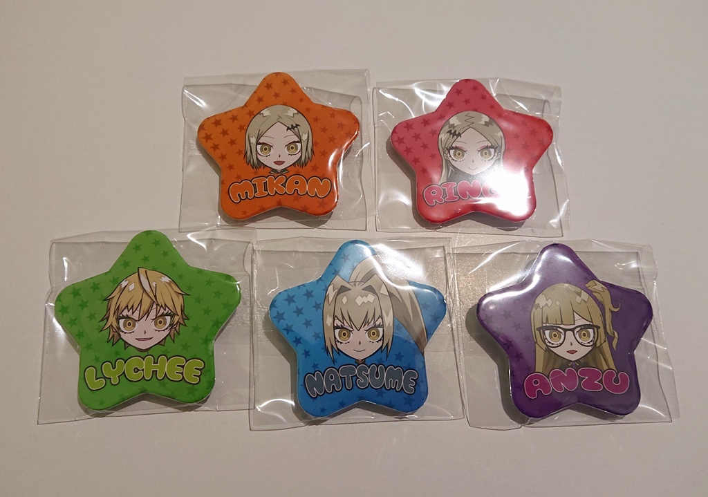 九条家星型缶バッジ