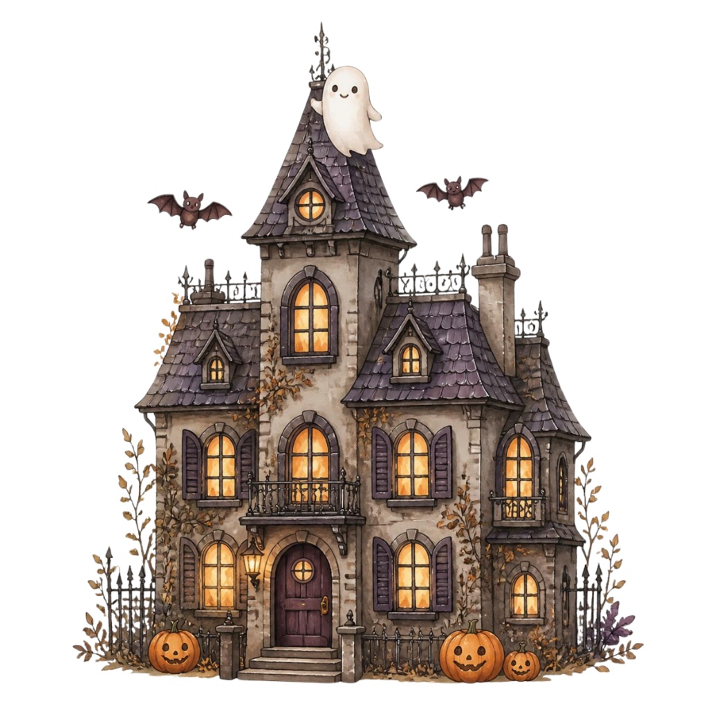アンティーク・ハロウィン 水彩クリップアート