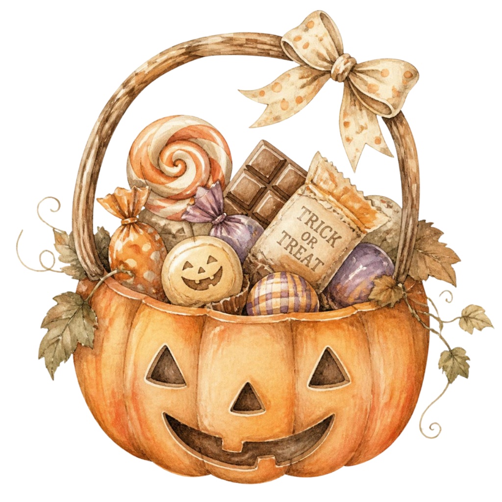 アンティーク・ハロウィン 水彩クリップアート