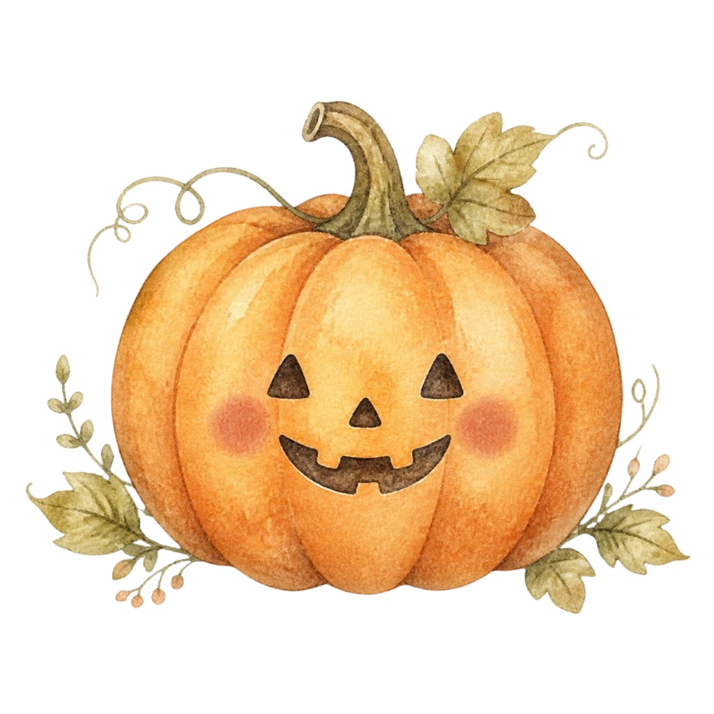 アンティーク・ハロウィン 水彩クリップアート