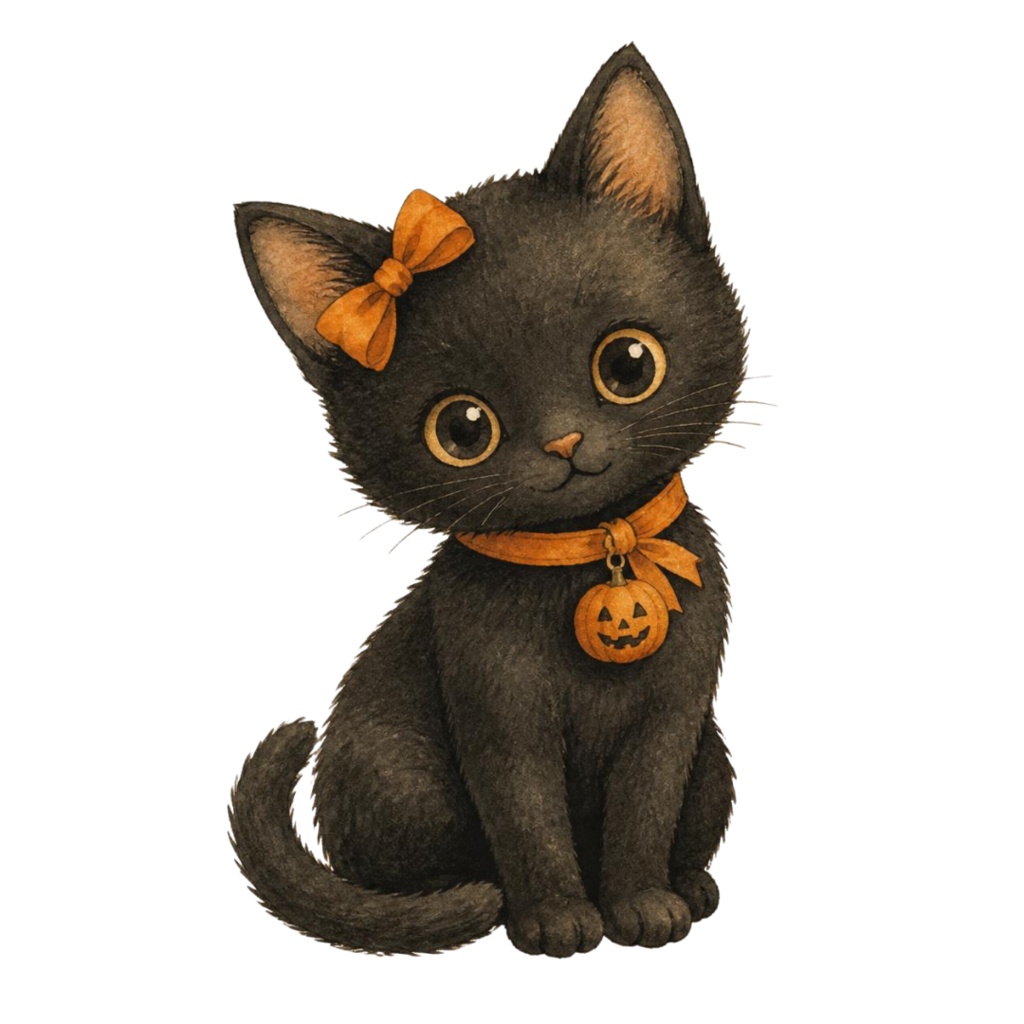 アンティーク・ハロウィン 水彩クリップアート