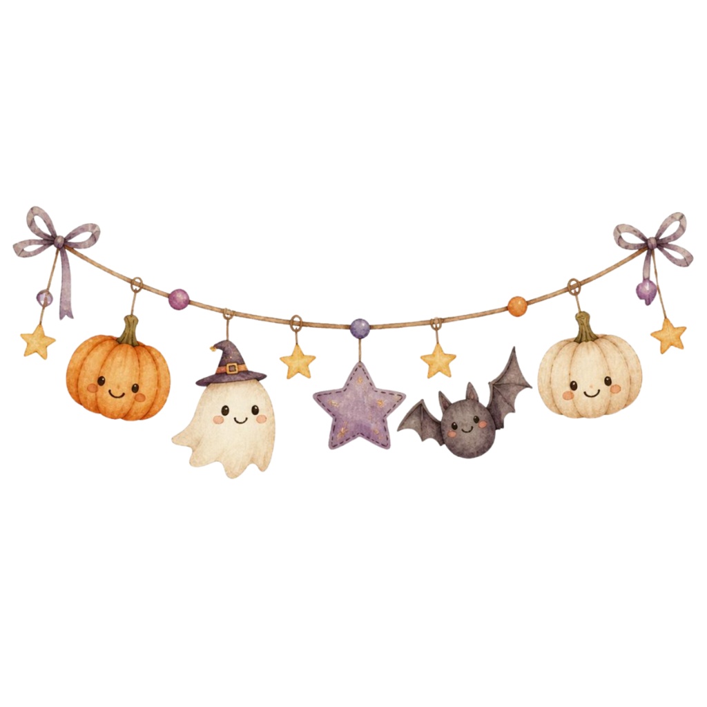 アンティーク・ハロウィン 水彩クリップアート