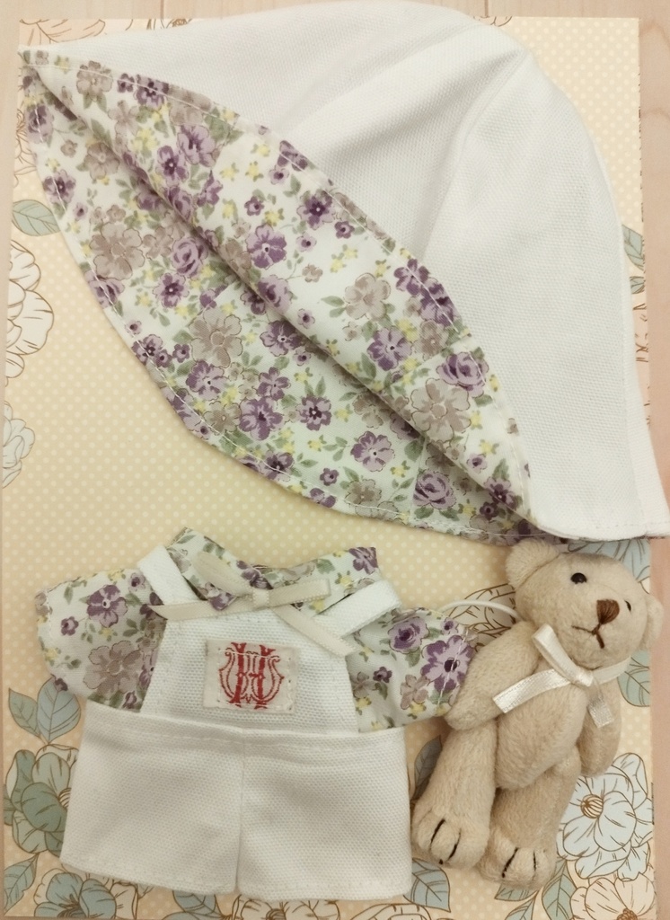 16cmぬいちゃん用　紫チューリップハットセット
