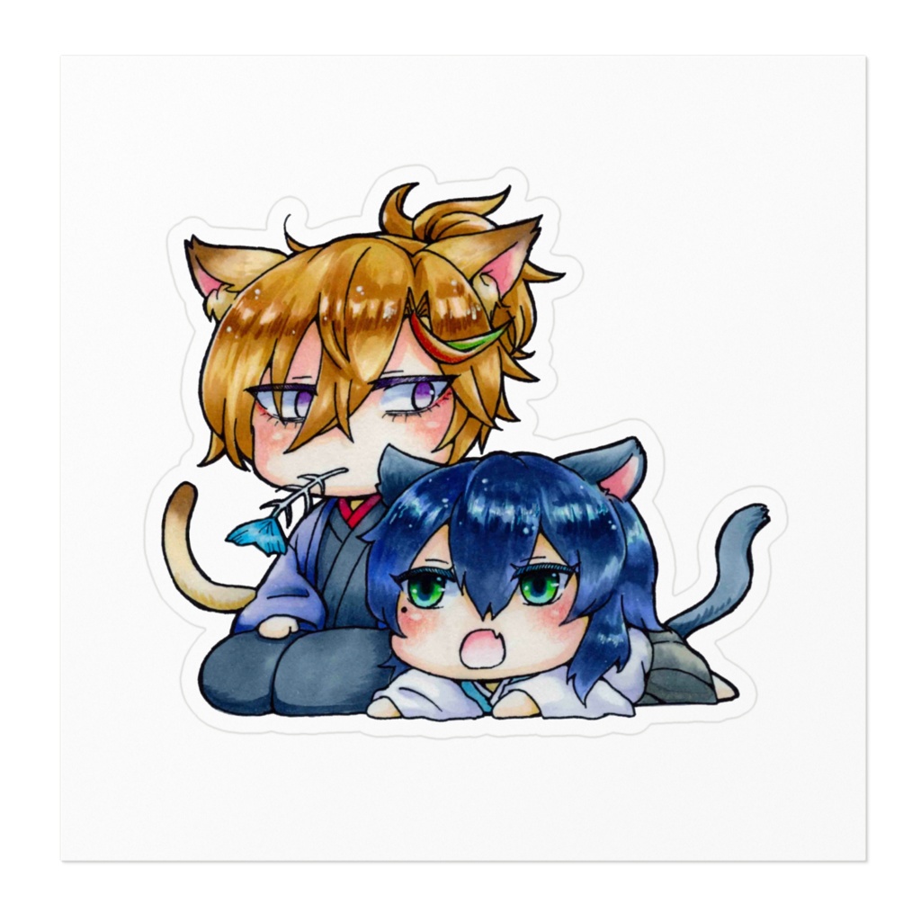 凪と斑葉(猫ver.)ステッカー