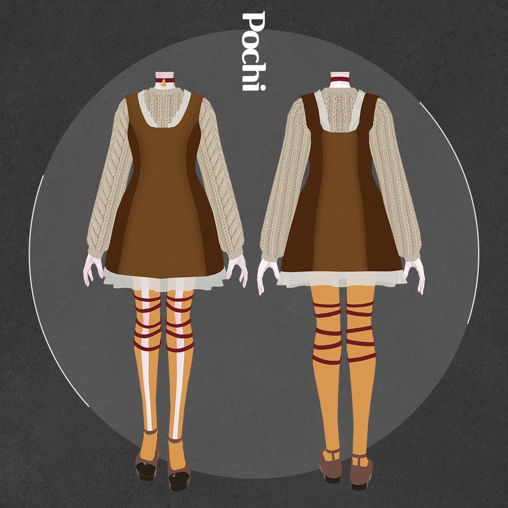 🦌 Winter Rudolph Knit Dress 【for Pochi by KTアバター】