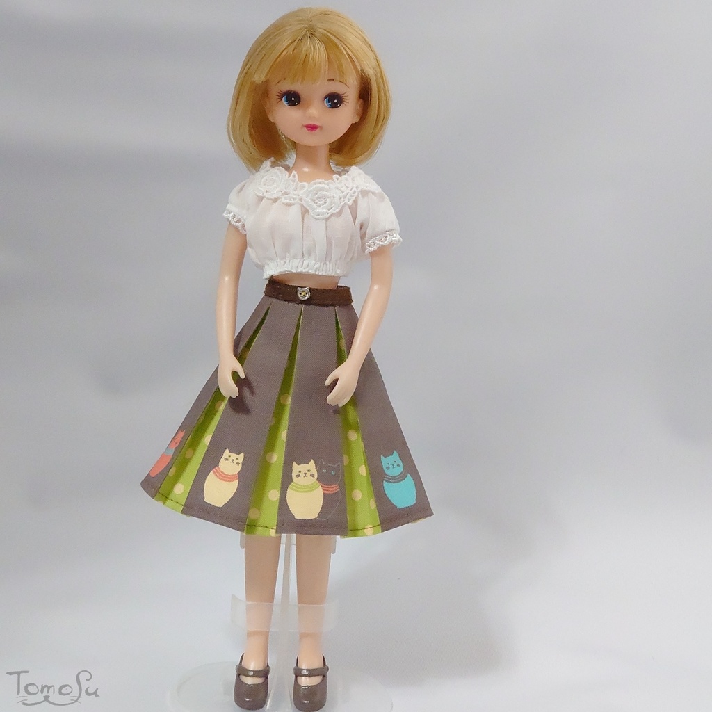 22‐27㎝サイズにゃるまボックスプリーツスカート<レギュラーサイズ>