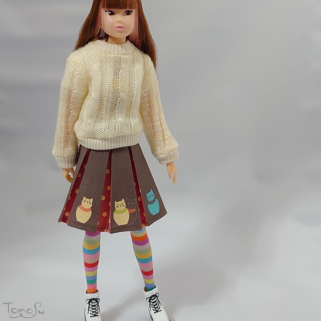 22‐27㎝サイズにゃるまボックスプリーツスカート<レギュラーサイズ>